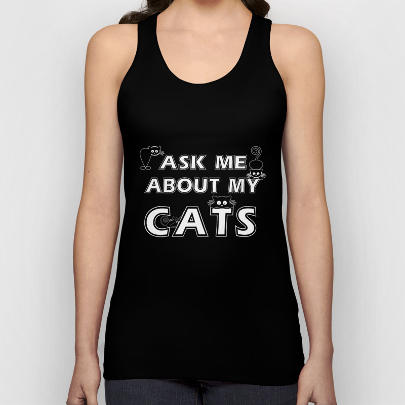 Cat Lover T Shirt Cute Ask Me About My Cats Gift Kitten Tee Unisex