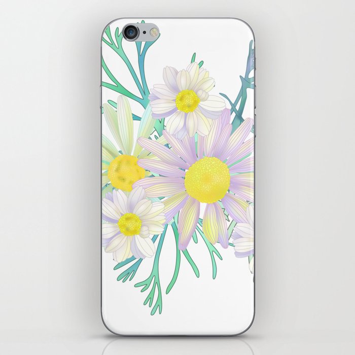 a bouquet of Chamomile. Herbal engraved style illustration. iPhone Skin