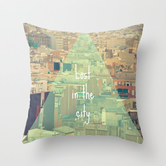 Lost in the city Throw Pillow