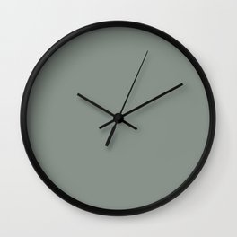 Mid-tone Green Gray Solid Color Pairs PPG Gray Heron PPG1033-5 - All One Single Shade Hue Colour Wall Clock