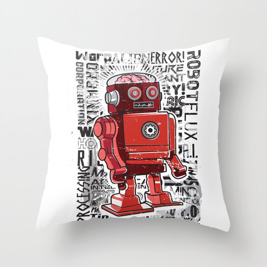Robot Flux Throw Pillow