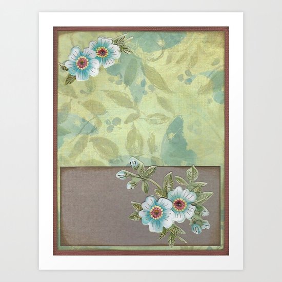 Brown paper flowers Art Print