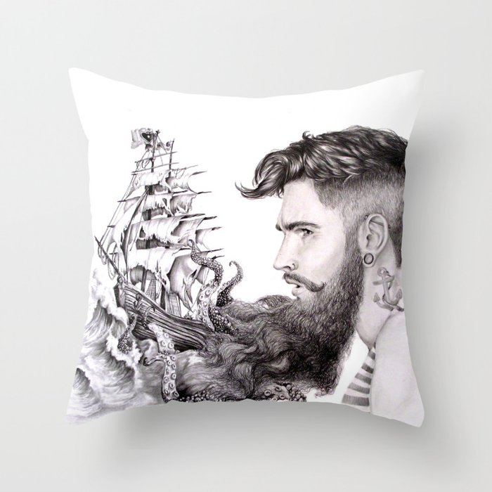 Sailor's Beard Throw Pillow
