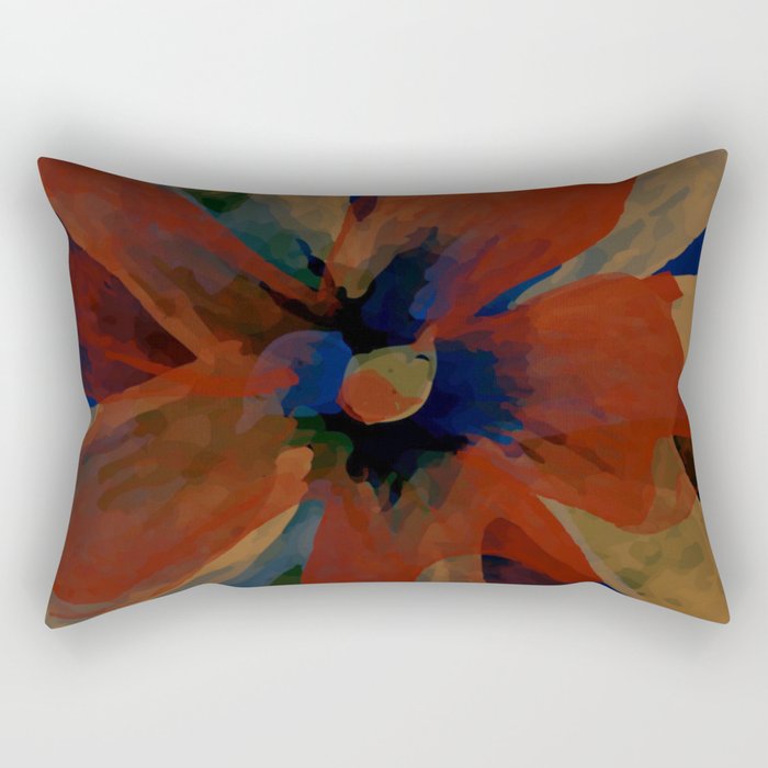Watercolor Floral - red and yellow southwestern hues Rectangular Pillow