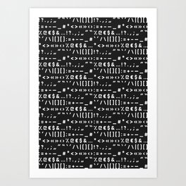 Typography Special Characters Pattern #2 Art Print