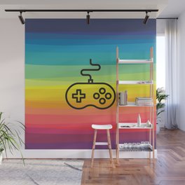 Gamer By Nature - rainbow joystick Wall Mural