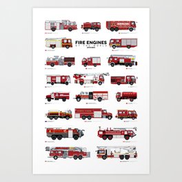 Fire Engines of the World Art Print