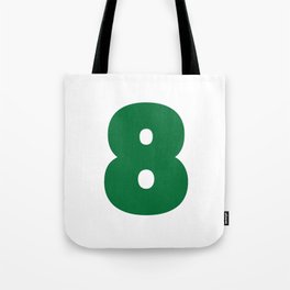 8 (Olive & White Number) Tote Bag