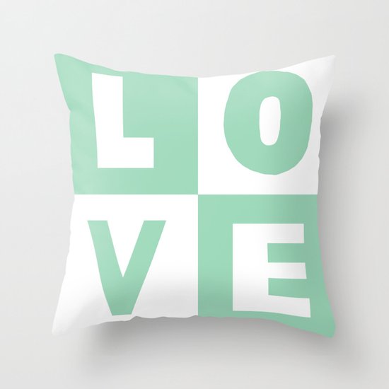Love Mint Throw Pillow