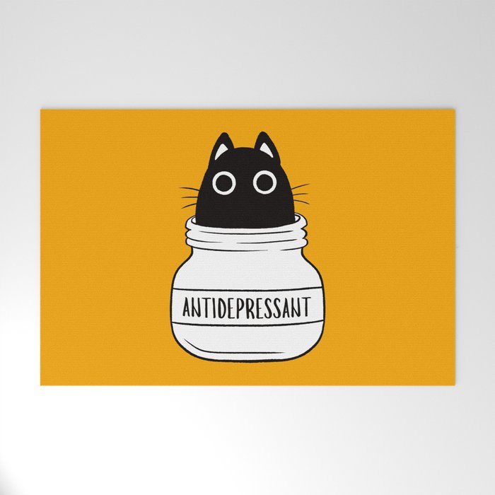 Antidepressant Cat Welcome Mat