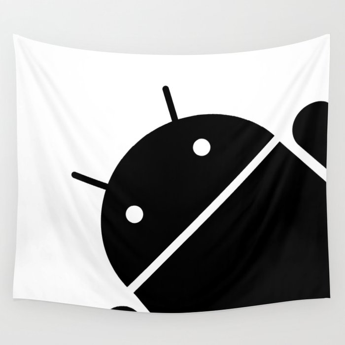 Small black Android robot Wall Tapestry