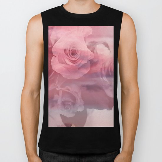 gray roses Biker Tank