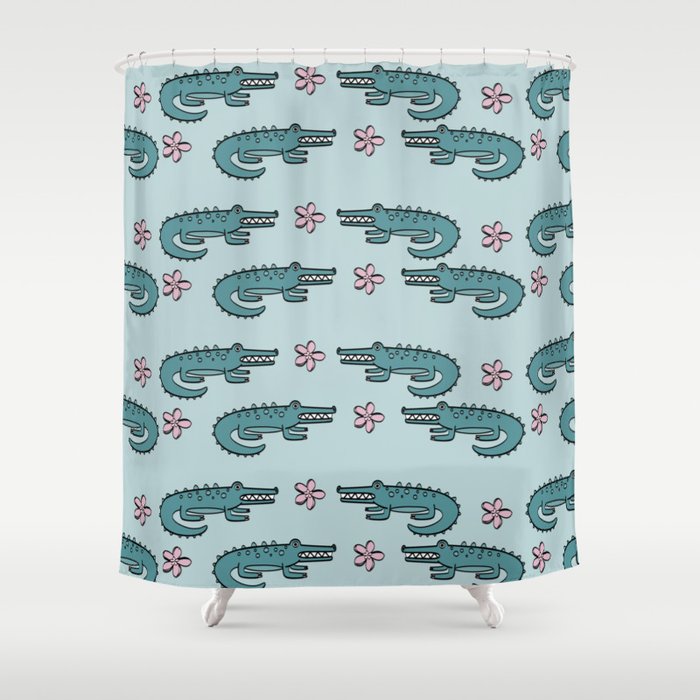 Later Gator Shower Curtain By Emily Ray, Alligator Shower Curtain