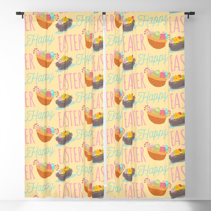 Colorful Pastel Easter Egg Pattern Blackout Curtain