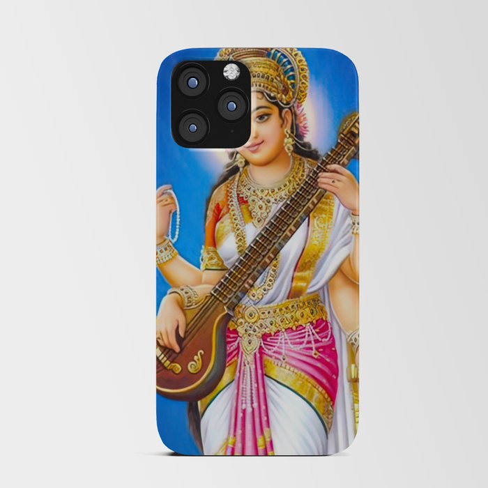 Goddess Saraswati On Lotus iPhone Card Case