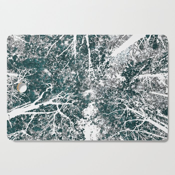 Winter White Trees in Forest Cutting Board