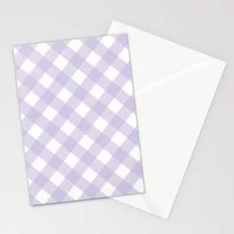 Purple Pastel Farmhouse Style Gingham Check Stationery Card