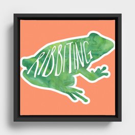 Ribbiting - funny frog pun Framed Canvas
