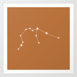 AQUARIUS Classic Orange – Zodiac Astrology Star Constellation Art Print
