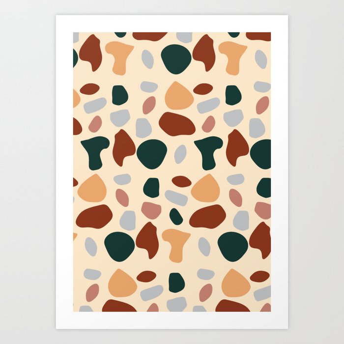 Abstract Shapes, Boho, Pattern, Organic Shapes Art Print