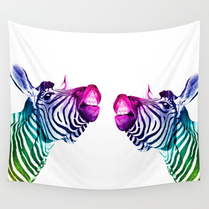 Rainbow Zebras Wall Tapestry