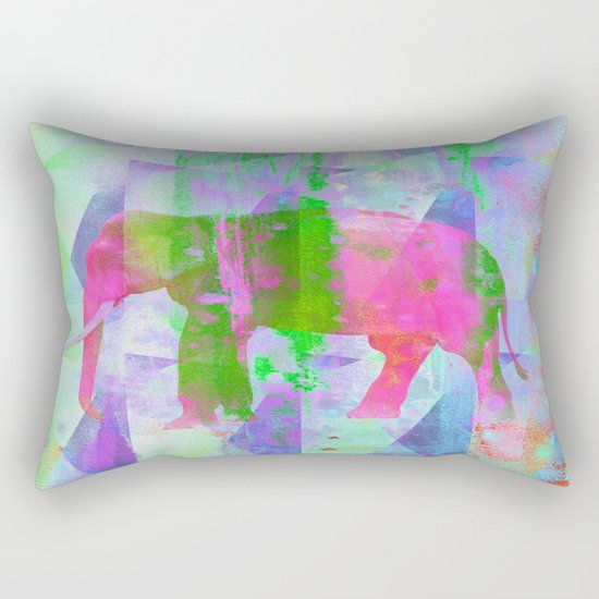 Colorful Elephant Rectangular Pillow