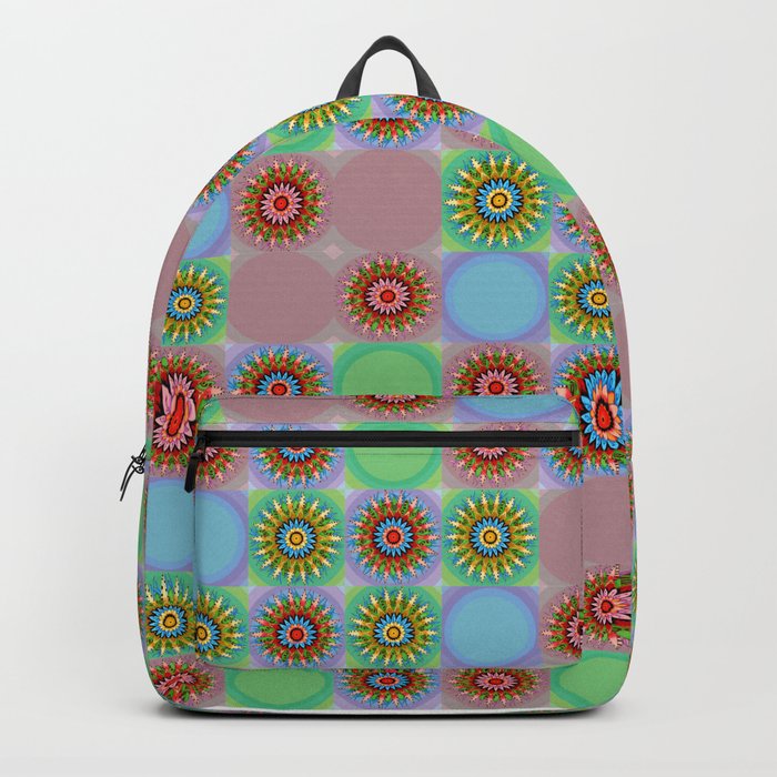 Colorful Mandala Grids Pattern-Dim Pallet Backpack