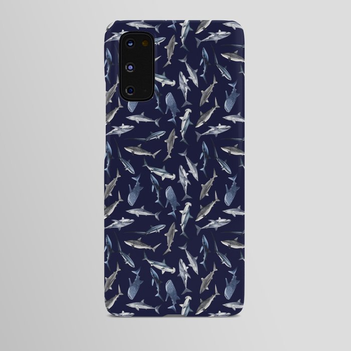 SHARKS PATTERN (NAVY BLUE) Android Case