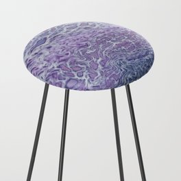 Lilac Acrylic Abstract Fluid Art Counter Stool
