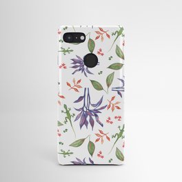 Florida Lizard Leaf Floral White Background Android Case