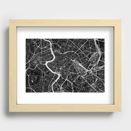 Rome, Italy, City Map - Black Recessed Framed Print