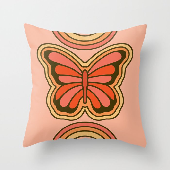 Funky Butterfly Throw Pillow