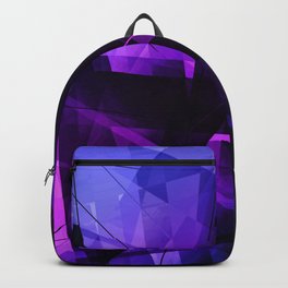 Vanquish - Geometric Abstract Art Backpack | Modern, Glitch, Unique, Ultraviolet, Dynamic, Strong, Shapes, Bold, Deepblack, Hardedge 