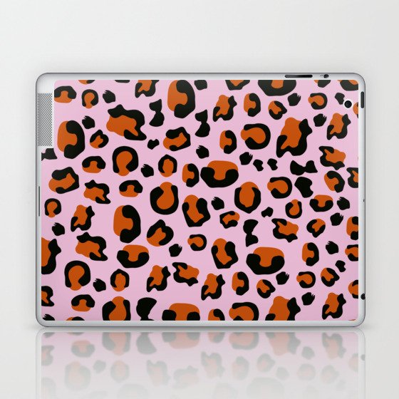 Pink Bold Vibrant Leopard Animal Print Specked Dots Laptop & iPad Skin