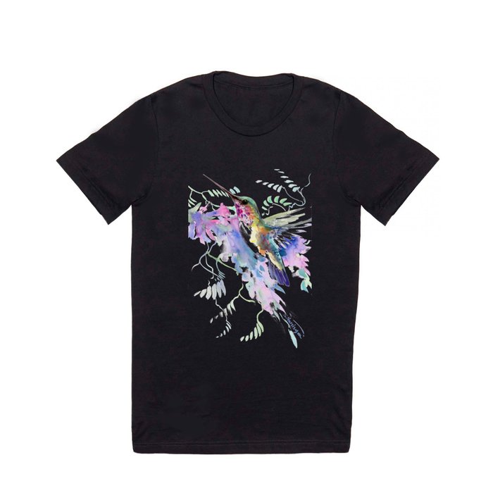 Hummingbird and Soft Purple Flowers T Shirt by SurenArt | Society6