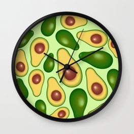 Avocado Juicy Pattern Wall Clock