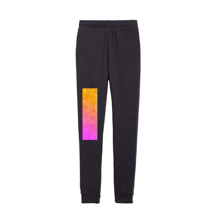 Orange Sunshine and Pink Abstract Geometric Triangle Pattern Kids Joggers