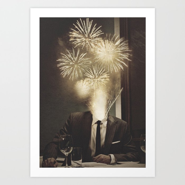  Fireworks Head Art Print