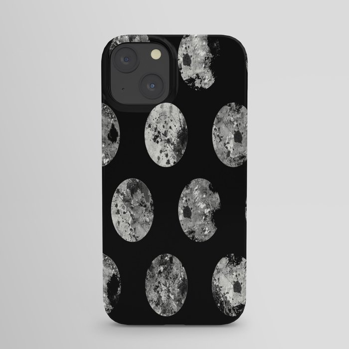 Lunar Pattern - Abstract Black And White Moon Pattern iPhone Case