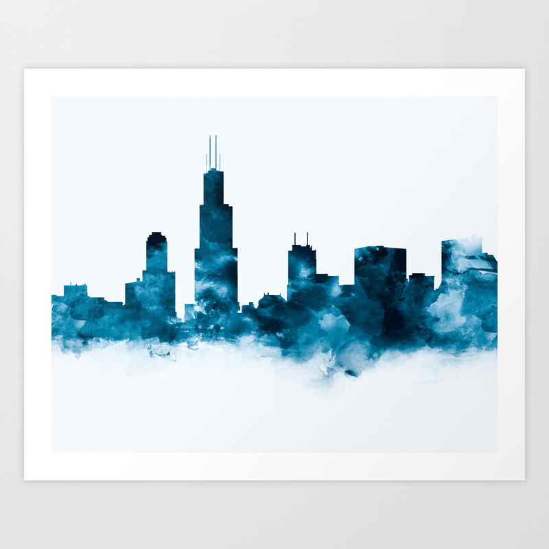 Chicago Skyline Art Print By Artsaren Society6