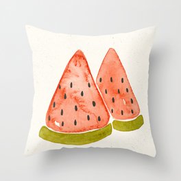 Watermelon Watercolor Throw Pillow