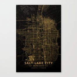 Salt Lake City, United States - Gold Canvas Print