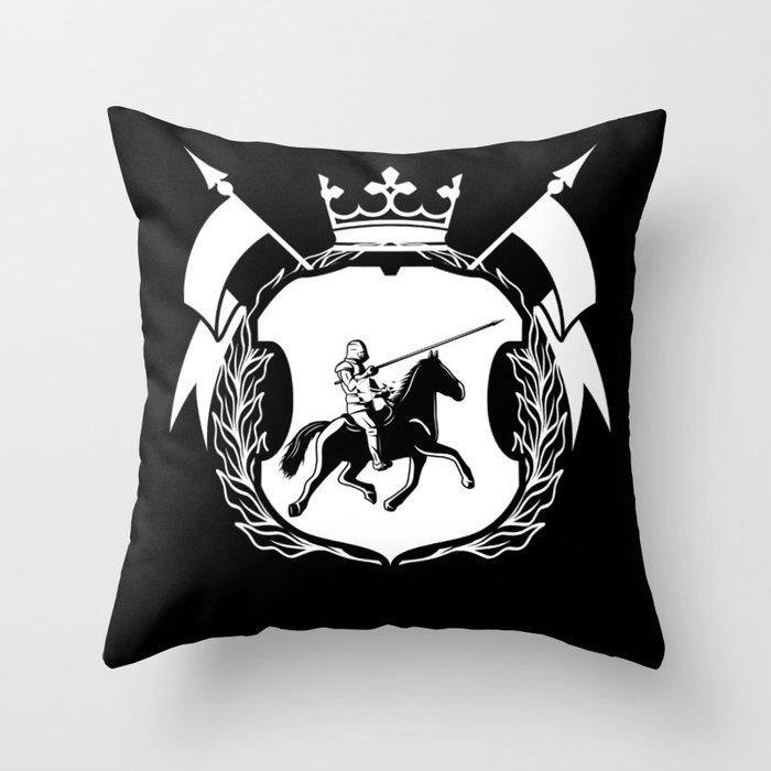 Medieval Knight Horse Roleplaying Game Throw Pillow