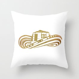 Colombian Sombrero Vueltiao in Gold Leaf Throw Pillow
