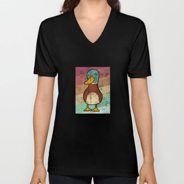 Duck Retro V Neck T Shirt