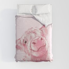 Highland Cow Pink Comforter