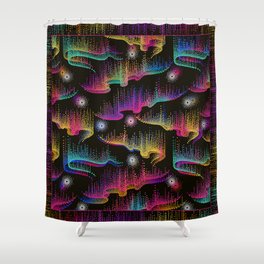 MODERN SILK SCARF PATTERN, COLORFUL PATTERN, FLORAL, CRATIVE, ART, NATURE Shower Curtain