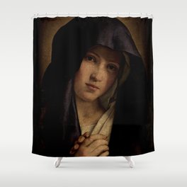 The Virgin Dolorosa Our Lady of Sorrows Shower Curtain