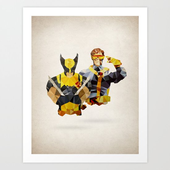 Polygon Heroes - Xmen Art Print