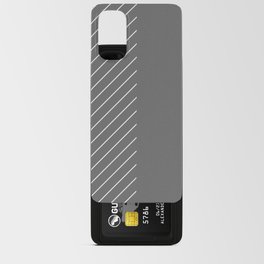 Elegant Thin Stripes and Paper Texture Noise Texture Gray Grey White Android Card Case